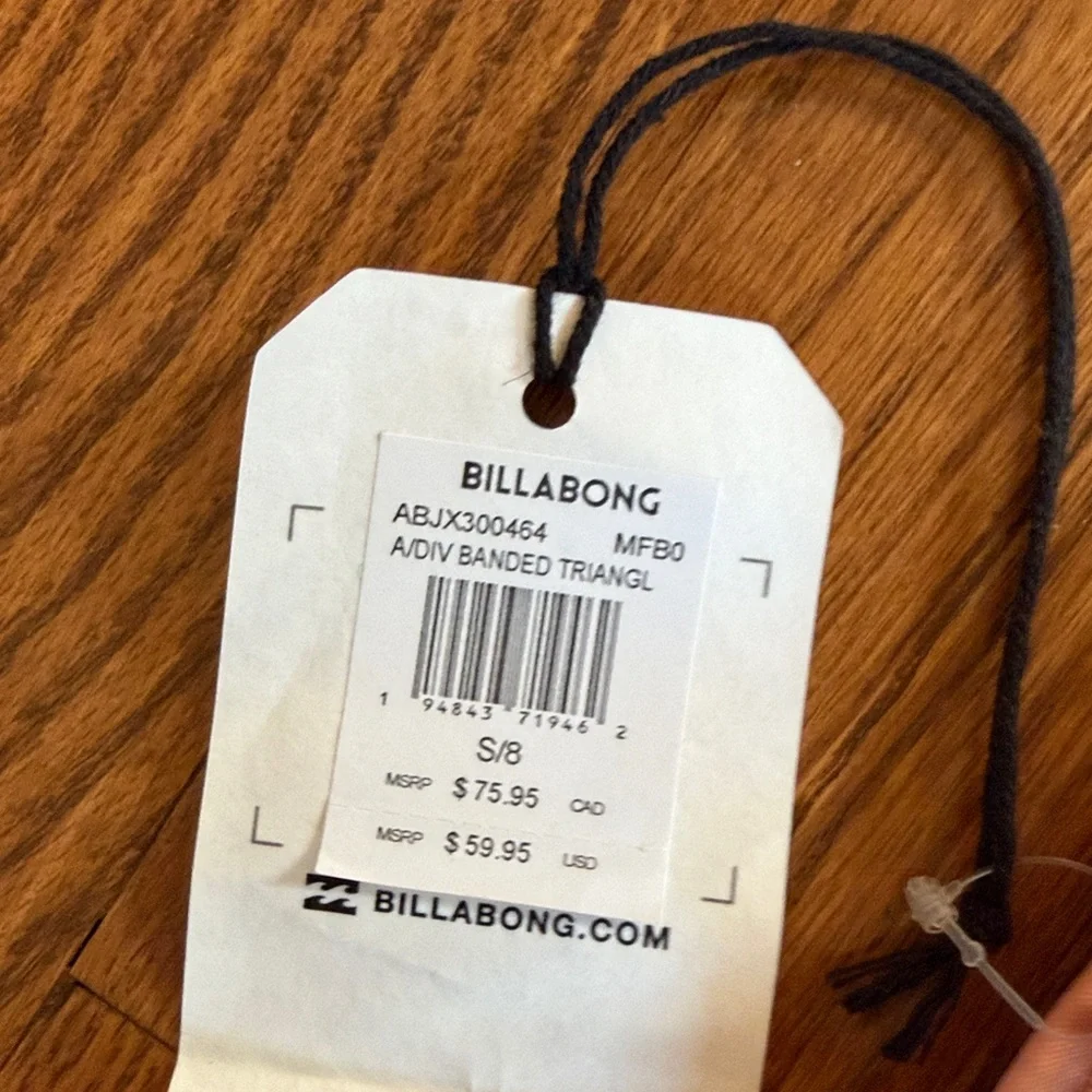Billabong A/Div banded triangle swim bikini top Size 8 NWT